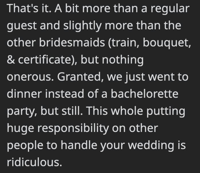 Tiring out your MOH shouldn't be considered the norm by brides