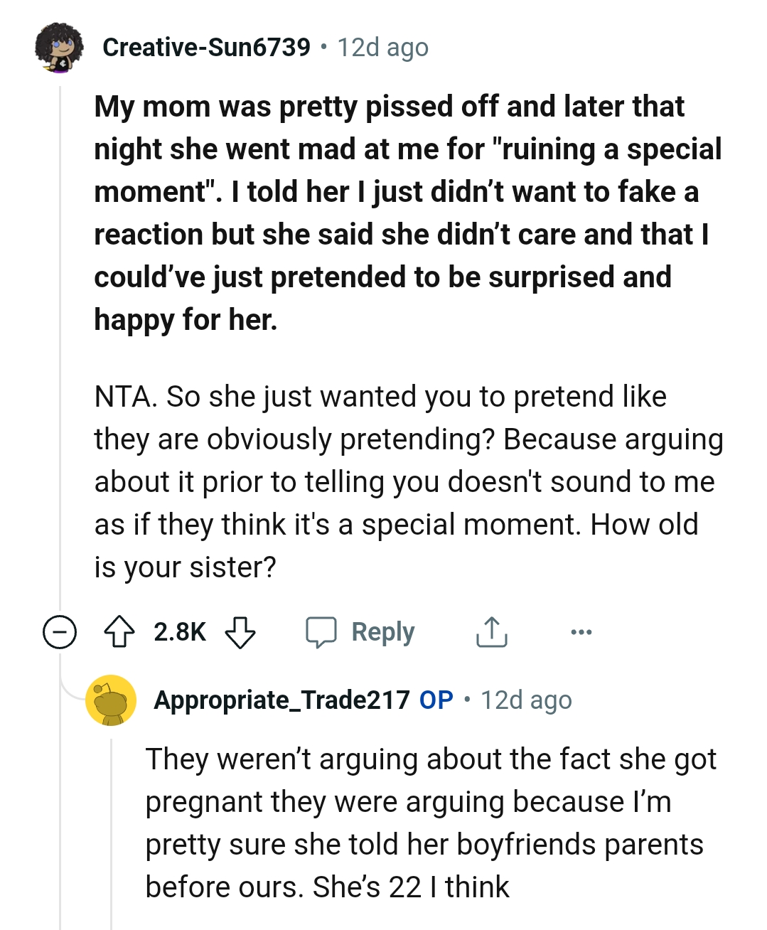 This Redditor wants to know how old the OP's sister is