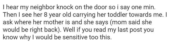While getting water, OP hears a knock on his door and then sees his neighbor's kids