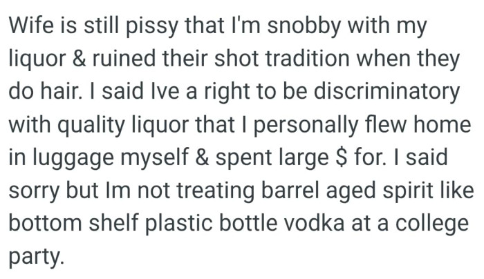 The OP won't treat his collections as bottom shelf plastic bottle vodka