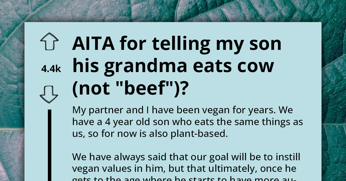Vegan Mom Reveals to Her Son That His Grandma Eats “Cows,” Now the Family Is Accusing Her of Making MIL Appear as an Animal Killer
