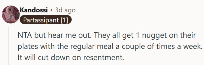 A diplomatic masterpiece—one nugget to rule them all, and in the dining room, bind them.