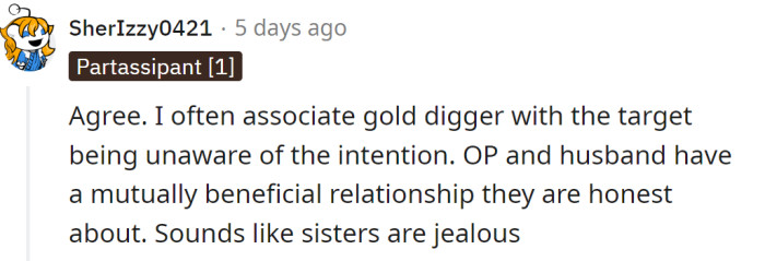 The sisters are jealous