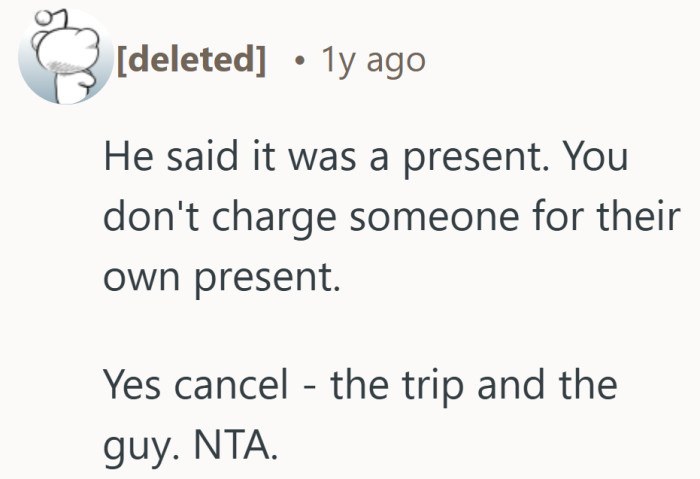 The definition of a gift stays pretty consistent across most relationships.