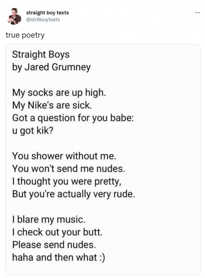 23. I never knew a poem could make me feel so gross