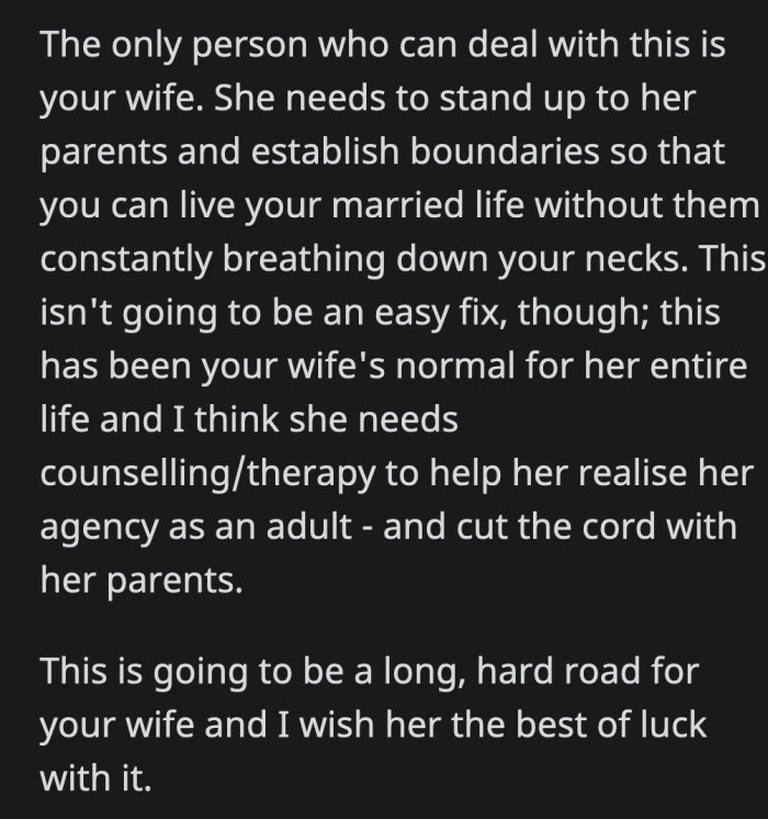 ...is for OP's wife to set boundaries with her parents first