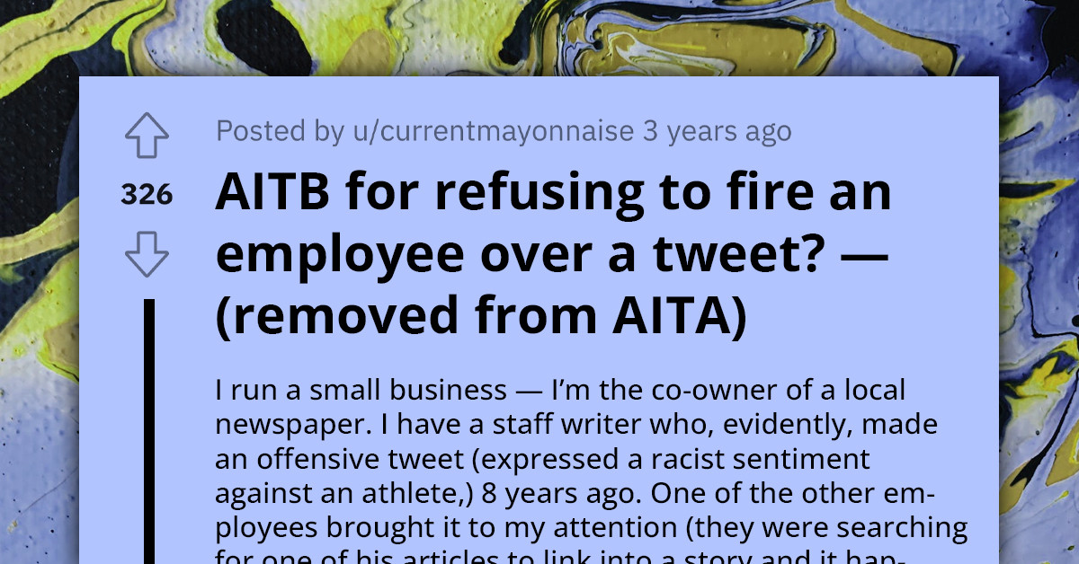 Business Owner Under Pressure From Employees To Fire Their Coworker Over Social Media Post He Made 8 Years Ago
