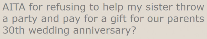 The original poster (OP) wonders: Was she wrong to refuse to celebrate the anniversary of the parents who didn't care much about her?