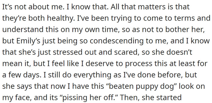 It seems like she doesn't understand him at all.