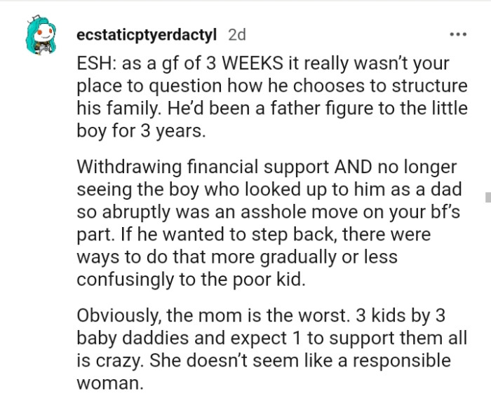 The baby mama does not seem like a responsible woman