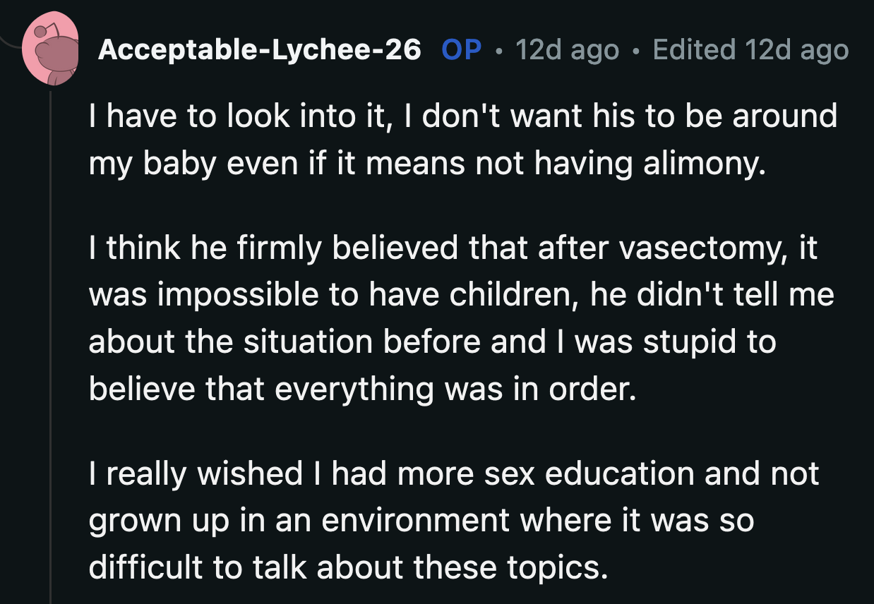 OP was willing to support her baby on her own if it meant not having Charles around her. She only wished she had known the person he was before they got married.