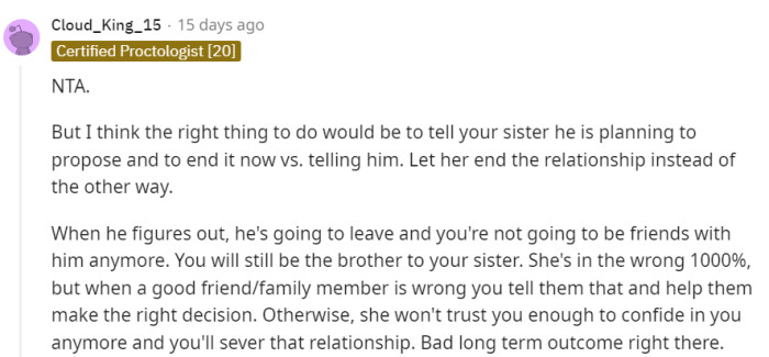 Help her to make the right decision