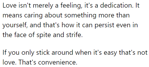 19. If you only stick around when it's easy, that's not love