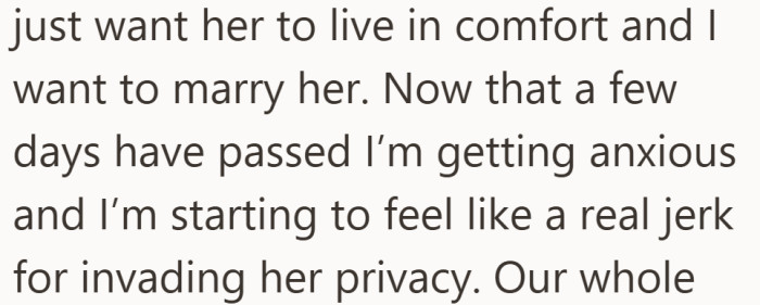 With some distance, he is starting to wonder if his good intentions crossed a boundary.
