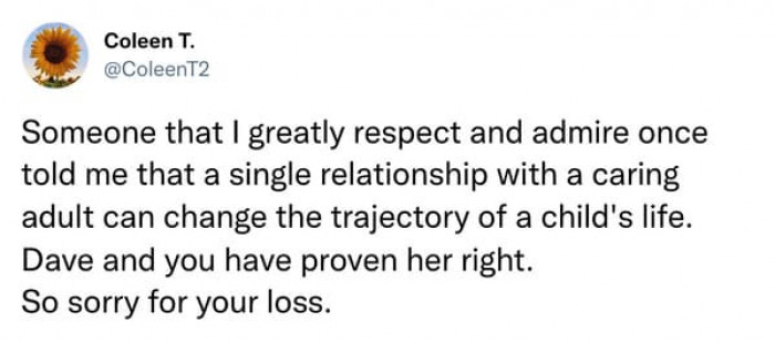 The simple actions of an adult can completely change a child's life.