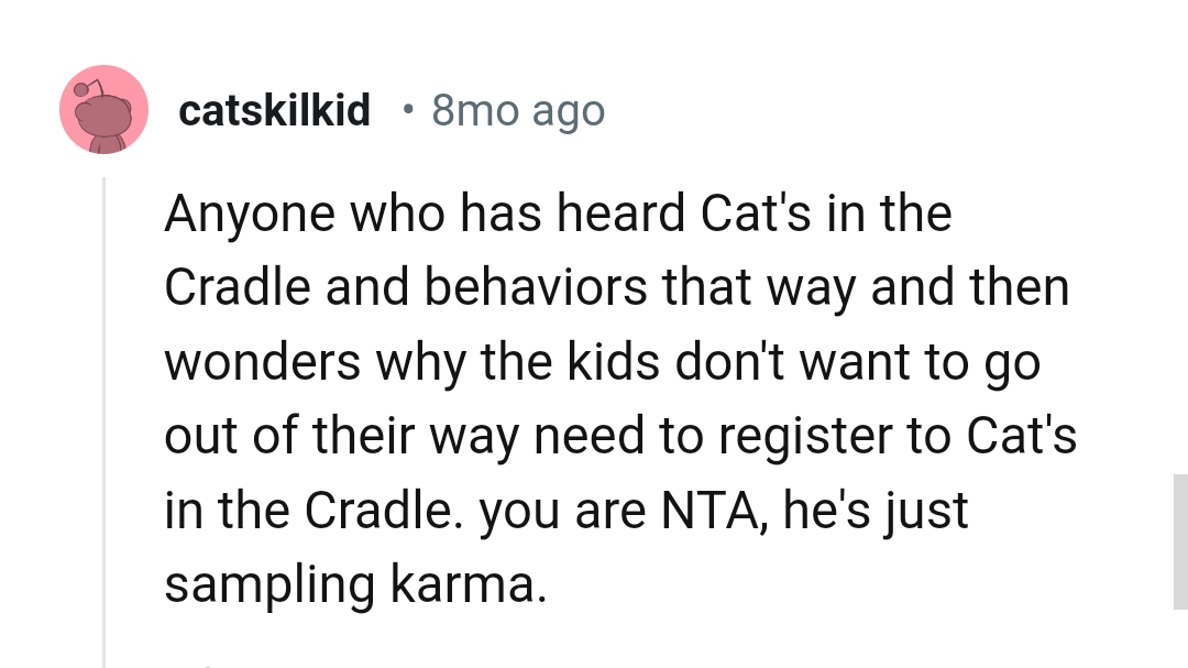 The OP's ex is only getting his well-deserved karma.