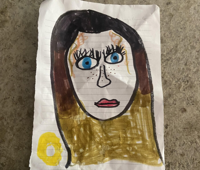 14. My niece drew me. I think it’s time for a hair appointment.