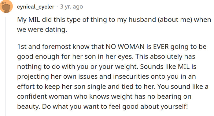 A Reddit user had a similar experience with her mother-in-law: