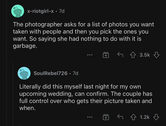 The wife obviously had something to do with it; it was her wedding after all.