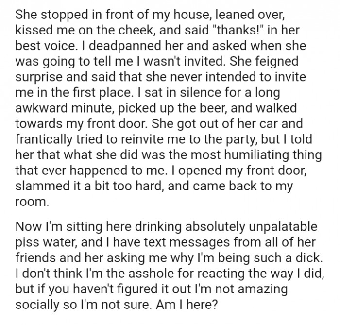 So, is the OP the AH in this story?