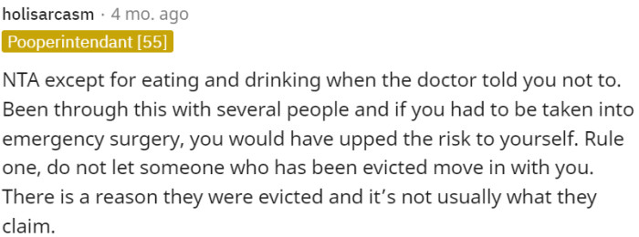 Prioritize your health by following medical advice and refraining from activities that could increase risks to yourself.