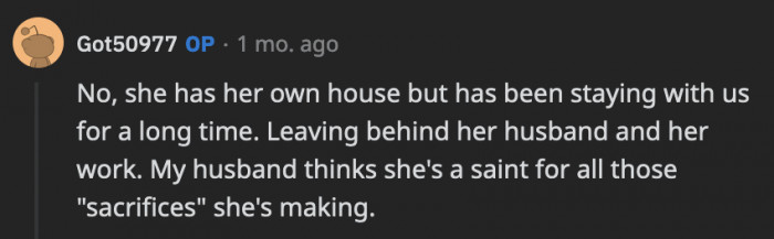 MIL is not leaving because she likes being praised for being a grandmother.