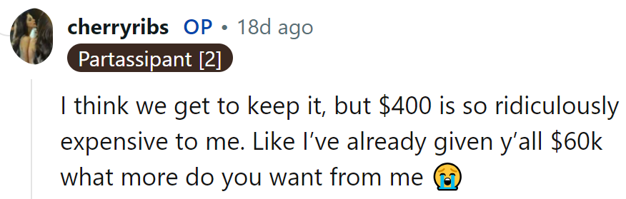 After dropping $60k, they're pushing it...