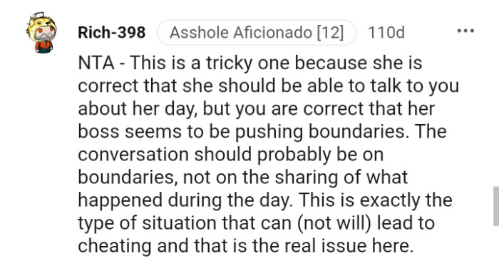 The conversation should probably be on boundaries