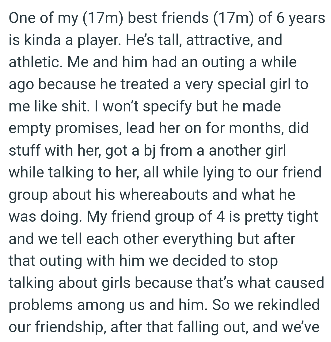 OP's friend made empty promises, led her on for months, and did stuff with her