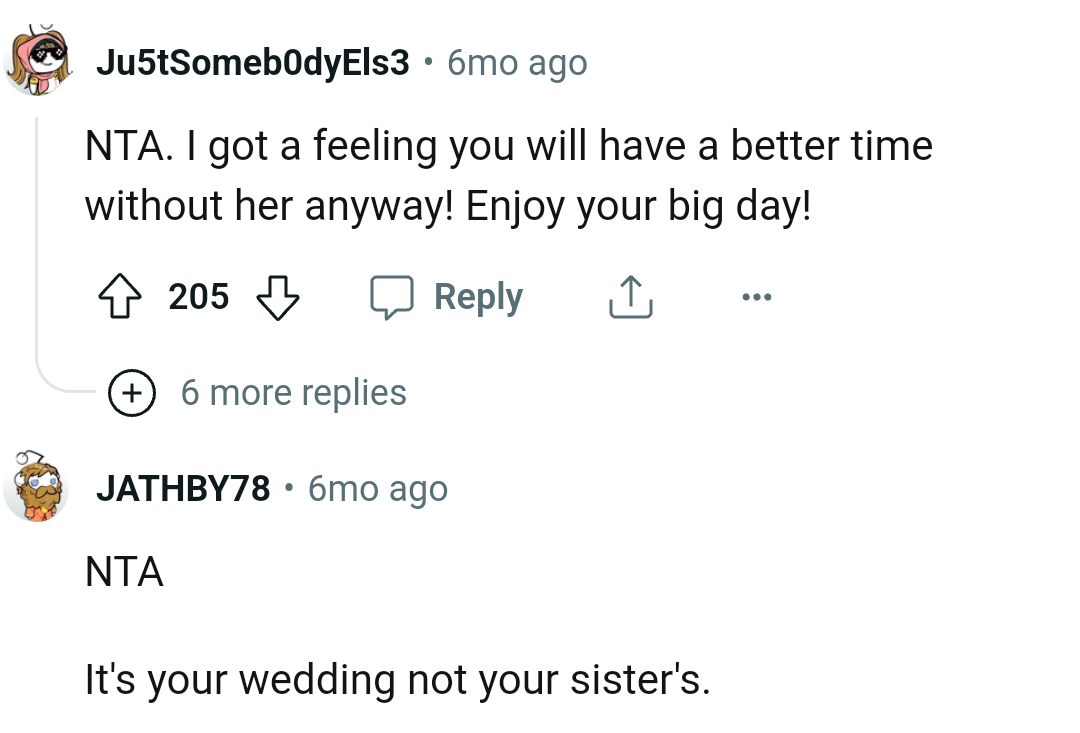 The OP will have a better time without her