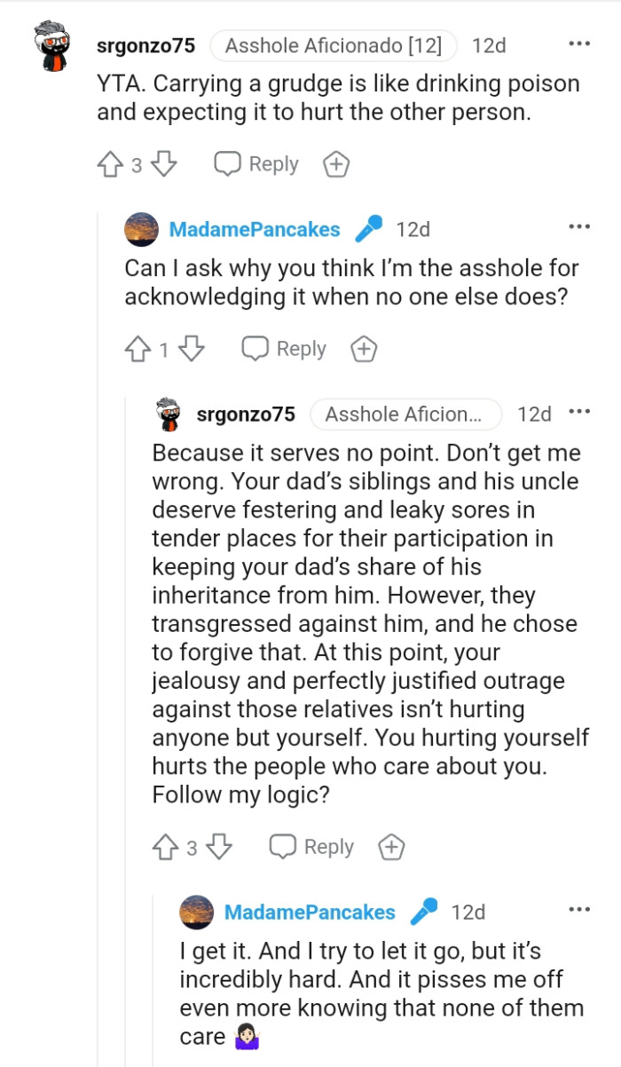 Carrying a grudge is like drinking poison