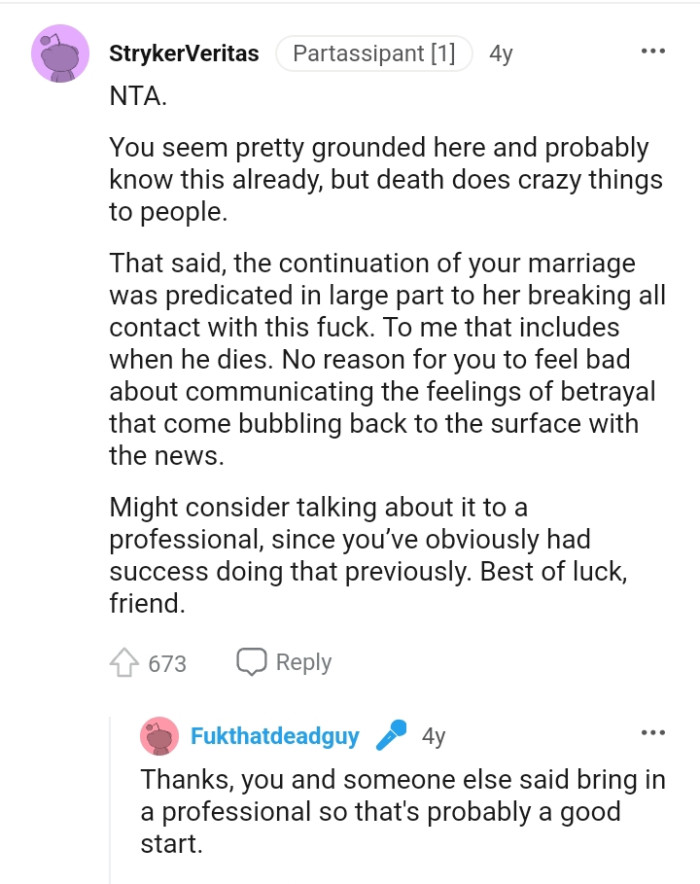 The OP should consider talking about it to a professional