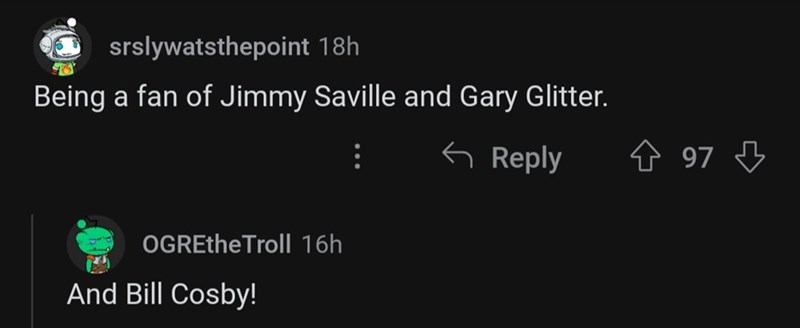 3. Jimmy Savile and Gary Glitter.