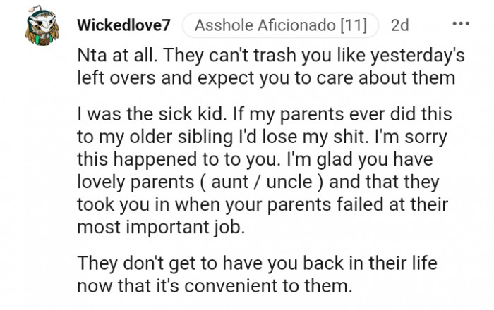 Another Redditor who is glad the OP has lovely parents