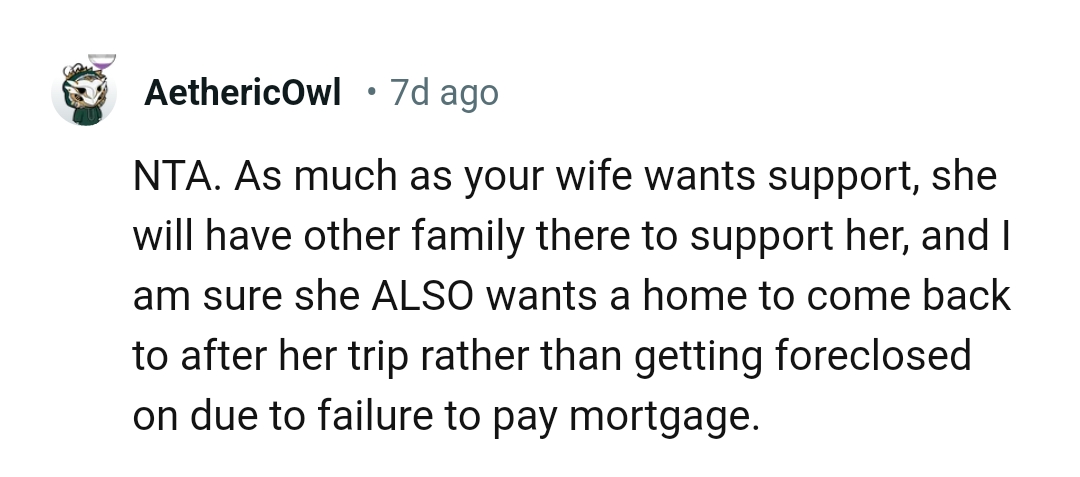 She will have other family there for support