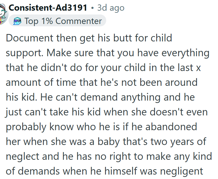 Child neglect makes him unfit to demand custody after abandoning his daughter.