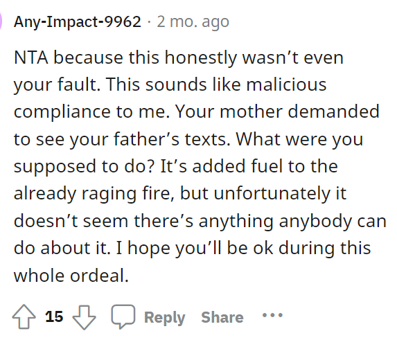 To be honest, in my opinion, I actually think it was the right thing to do to give her the phone and let her look through it.