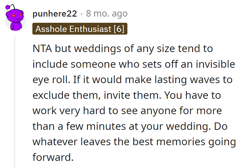 Weddings: Eye-Rolls Included. If Excluding Causes Waves, Invite.