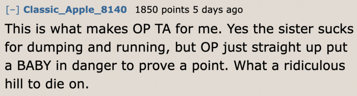 Why risk a little one's life to prove a point?