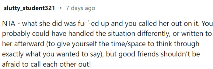 Maybe OP could've handled it a bit better, but their heart was in the right place.