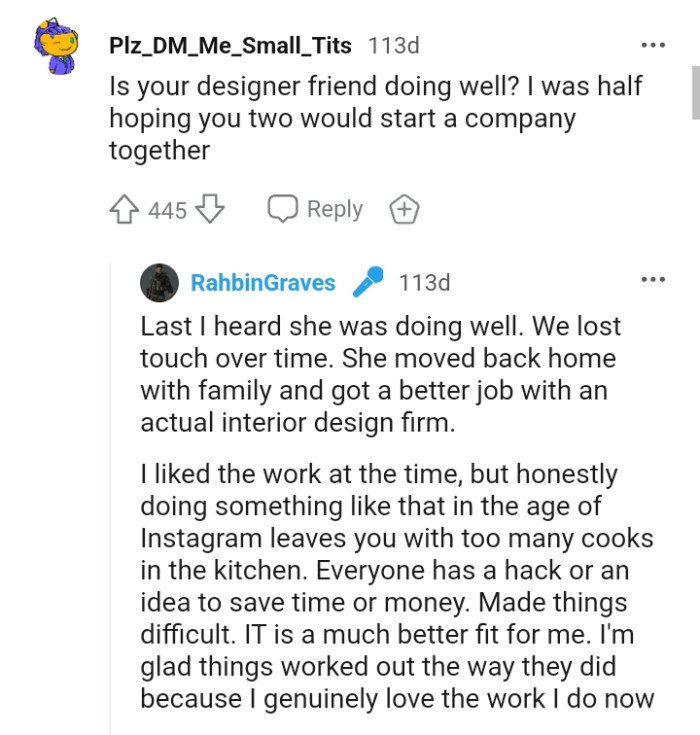 And the comments from other Redditors roll in...