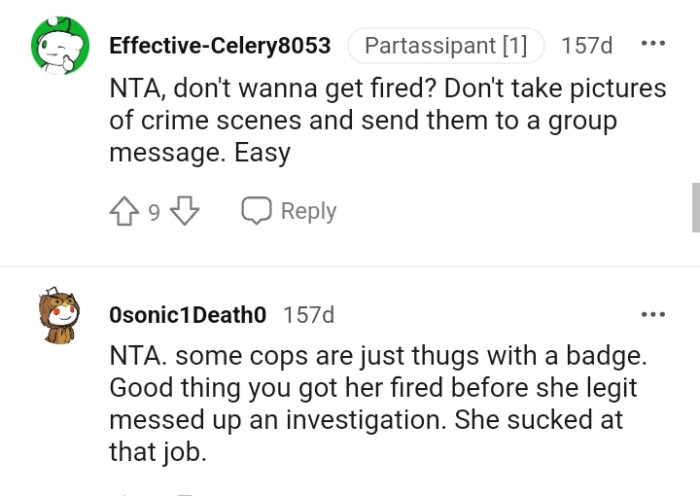 Don't send pictures of a crime scene to group chats