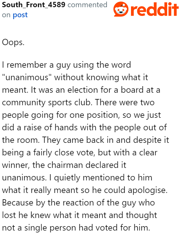 Imagine using the wrong word in such an important event. Yikes!