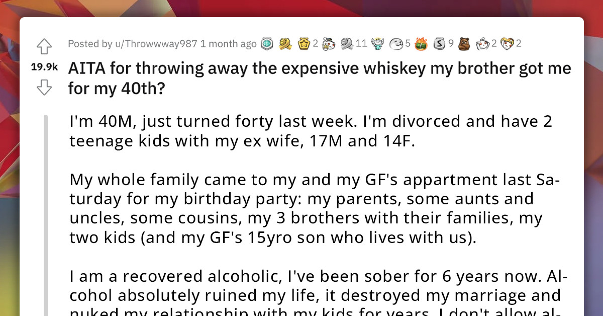 Party Comes To An End As Man Throws Away The Expensive Whiskey His Brother Bought Him For His Birthday