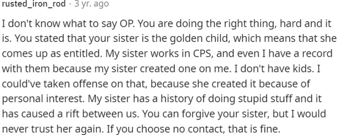 OP is doing the right thing, despite the challenges.