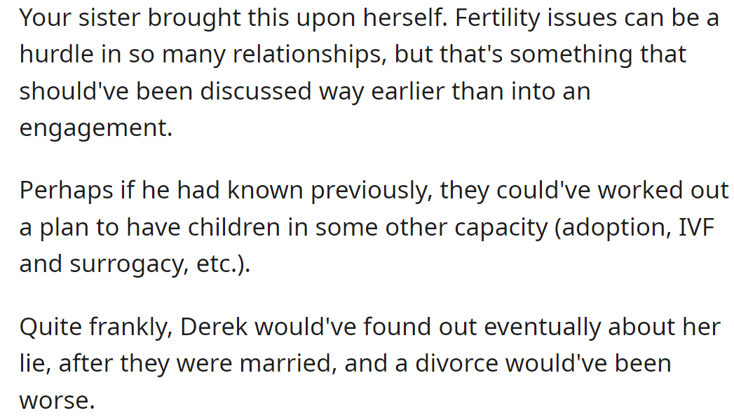 OP's sister should have been honest from the beginning