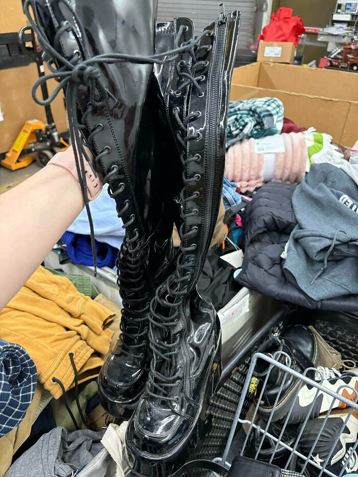 "We Lost A Baddie Today In The Goodwill Check Out The Boots"