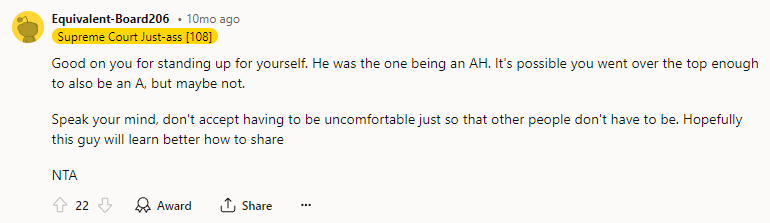 He was the one being an AH.