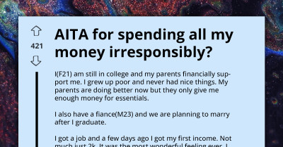 Redditors React As Lady Spends Her First Paycheck Irresponsibly, Getting Her Fiancé Angry
