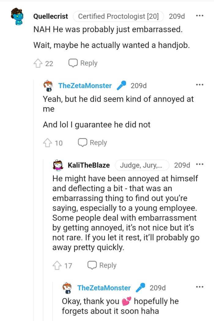 OP's boss did seem kind of annoyed with her